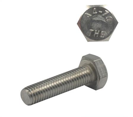 SET SCREW HEX HD SS 316 UNC 1/4 X 1/2